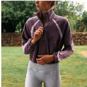 FP Movement Free People So Fly Half Zip Pullover Sweater I’m Boysenberry Medium